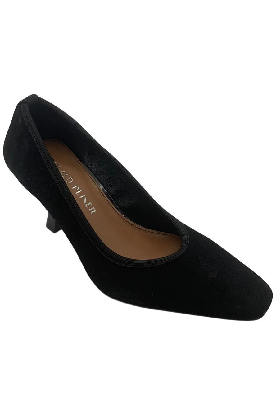 Donald Pliner Women's Bernice Slip-On Suede Heel Pump Black - Medium